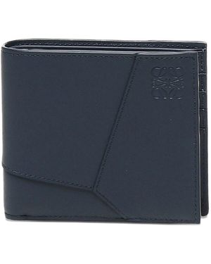 Loewe Puzzle Edge Leather Wallet - Blue