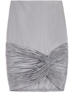 Valentino Draped Satin Skirt - Grey