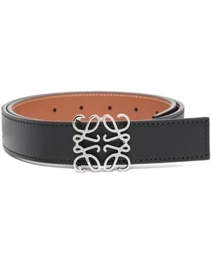 Loewe Anagram Reversbile Leather Belt - Black