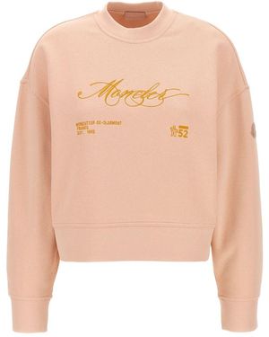 Moncler Logo Cotton Sweatshirt - White