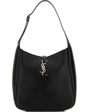 Saint Laurent Le 5 À 7 Leather Hobo Bag - Black