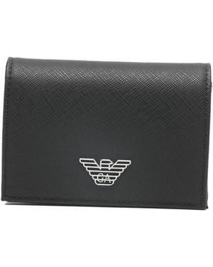 Emporio Armani Leather Credit Card Case - Grey