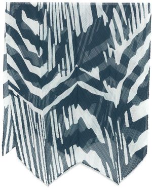 Pleats Please Issey Miyake Pleated Printed Scarf - Blue