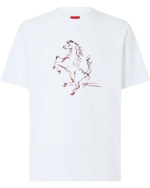Ferrari Cotton T-Shirt - White