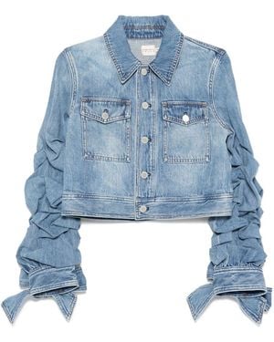 Alice + Olivia Tiff Denim Jacket With Bow Sleeve - Blue