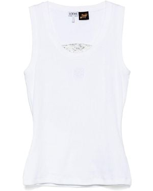 Loewe Lace Detail Tank Top - White