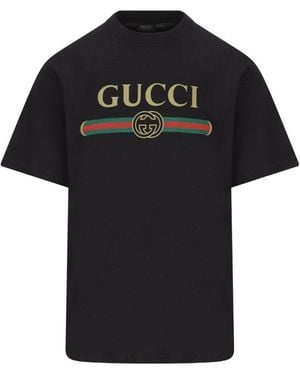 Gucci Logo Cotton T-Shirt - Black