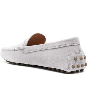 Tod's Gommino Suede Leather Loafers - White