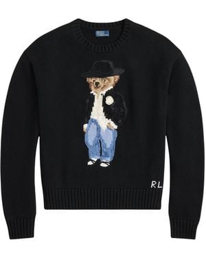 Polo Ralph Lauren Holiday Polo Bear Cotton Crewneck - Black