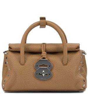 Zanellato Dotta Centauro Baby Small Leather Handbag - Brown