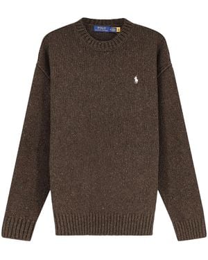 Polo Ralph Lauren Logo Ribbed Knitted Jumper By - Brown