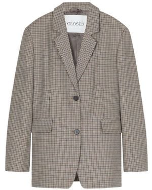 Closed Wool Single-Breasted Blazer Jacket - Grey