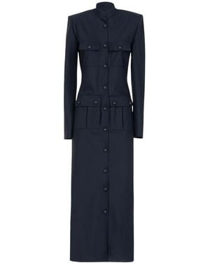 LES FILLES D'EVA Wool Pocket Dress - Blue