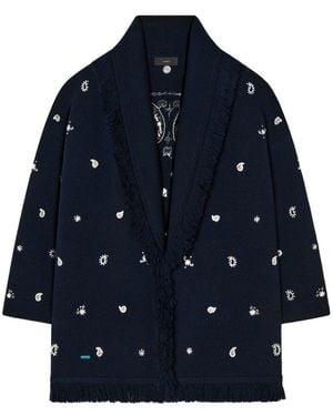 Alanui Echoes Of The Bandana Cashmere Cardigan - Blue
