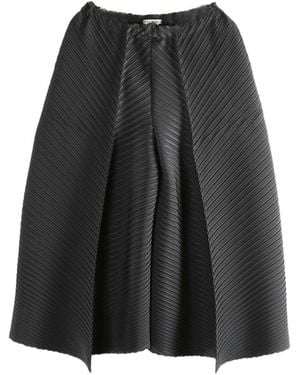 Issey Miyake Cropped Wide-Leg Trousers - Black