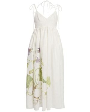 Erdem Floral-Print Midi Dress - White