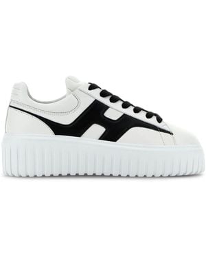 Hogan H-Stripes Leather Trainers - White
