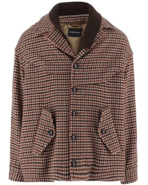 Emporio Armani Wool Caban Coat - Brown