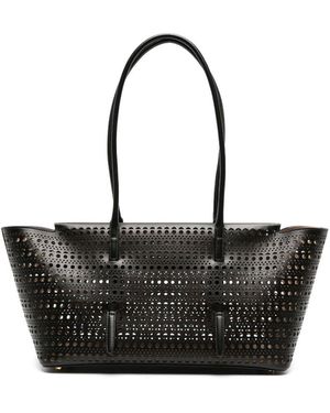 Alaïa Neo Mina 32 Vienne Leather Tote - Nero