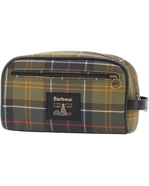 Barbour Pochette Beauty Tartan - Grigio