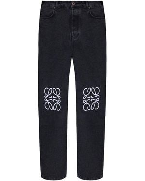 Loewe Jeans Anagram A Gamba Ampia - Blu