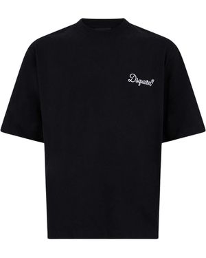 DSquared² T-Shirt Embroidery Logo - Black