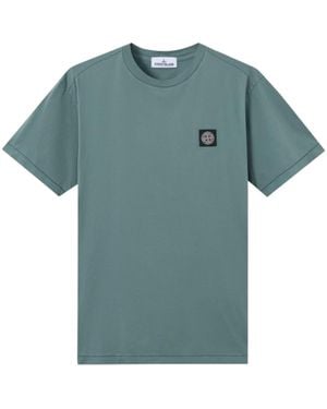 Stone Island T-Shirt With Logo By - Blue