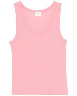 Closed Cotton Tank Top - Pink