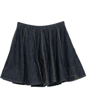 Susanne Bommer Cotton Mini Skirt - Blue