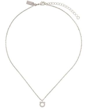 Ferragamo Gancini Crystal Necklace - White
