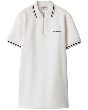 Miu Miu Cotton Short Polo Dress - White