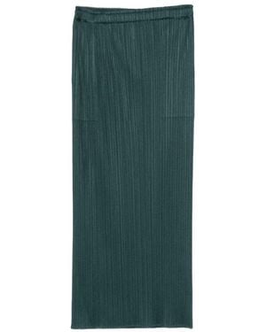 Pleats Please Issey Miyake Pleated Long Skirt - Green
