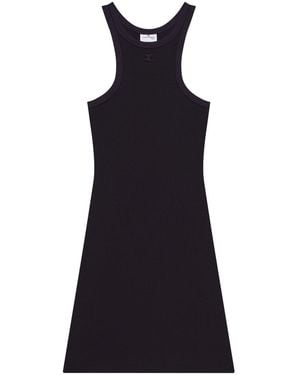 Courreges Cotton Mini Dress With Racerback Design - Black
