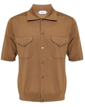 Versace Knitted Polo Shirt - Brown