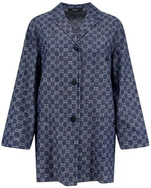 Gucci Gg Denim Cotton Shirt - Blue