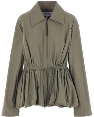 Loewe Drawstring-Waist Gathered Jacket - Green