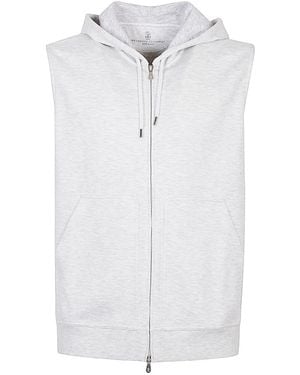 Brunello Cucinelli Hooded Vest - White
