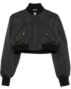 Balenciaga Cropped Bomber Jacket - Black