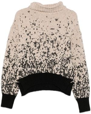 Alysi Chenille Turtle-Neck Sweater - White