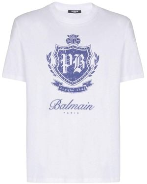 Balmain T-Shirt With Printed Logo - White