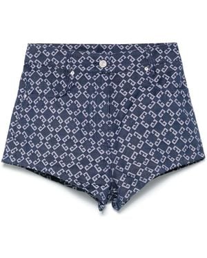 Givenchy Shorts Denim Con Monogramma 72 - Blu