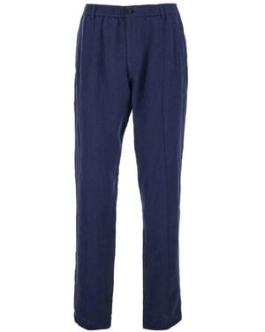 Emporio Armani Linen Trousers - Blue