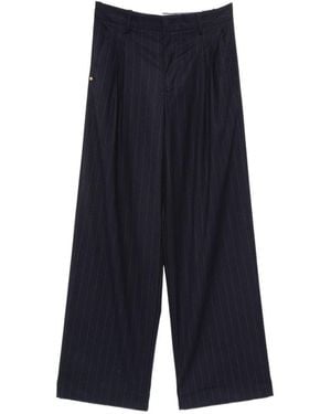 White Sand Wide-Leg Trousers - Blue