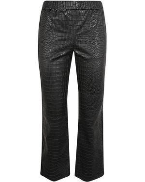 Enes Leather Trousers - Grey