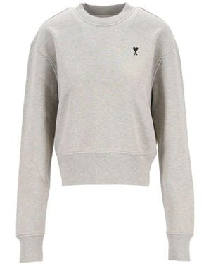 Ami Paris Ami De Coeur Cotton Sweatshirt - White