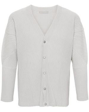Homme Plissé Issey Miyake Pleated Cardigan - White