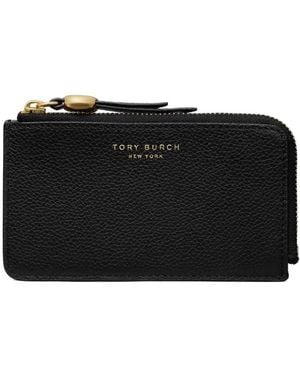 Tory Burch Romy Leather Card Case - Black