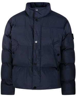 Stone Island Nylon Short Down Jacket - Blue
