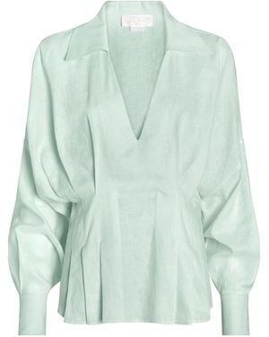 Genny V-Neck Shirt - Green