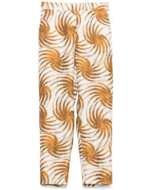 Alberto Biani Silk Trousers - Metallic